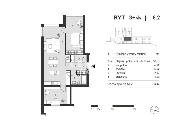 Prodej bytu 3+kk, Praha - Hodkovičky, Na lysinách, 80 m2