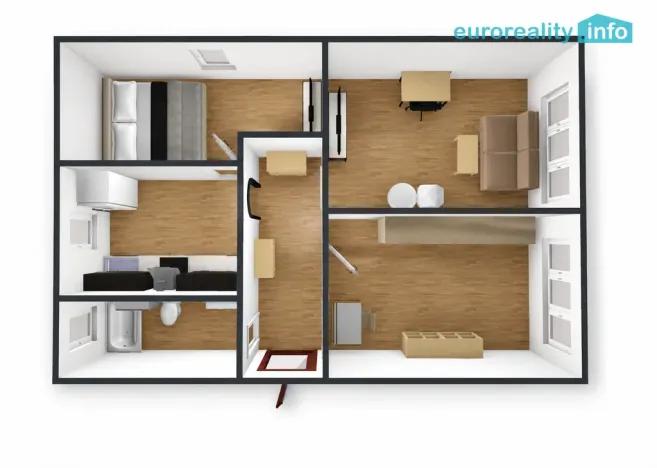 Prodej bytu 3+1, Dubá - Dřevčice, 57 m2