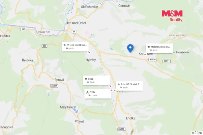Prodej zahrady, Ústí nad Orlicí - Knapovec, 1398 m2