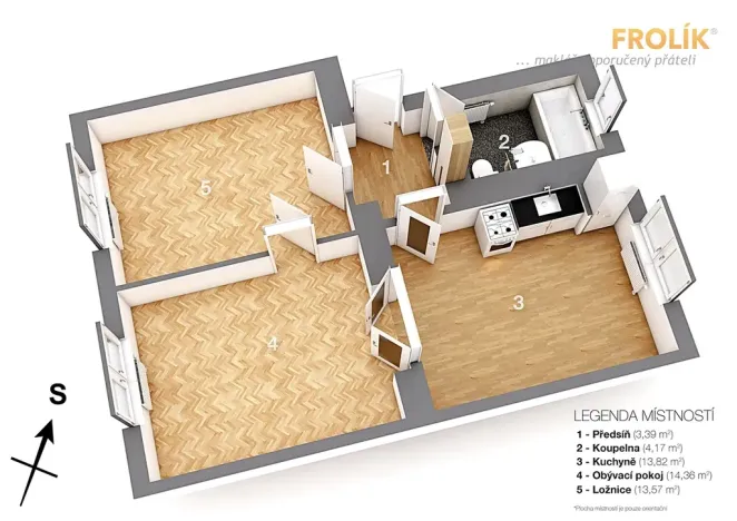 Prodej bytu 2+1, Praha - Bubeneč, Ve struhách, 48 m2