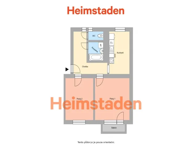 Pronájem bytu 2+1, Ostrava - Mariánské Hory, Korunní, 56 m2