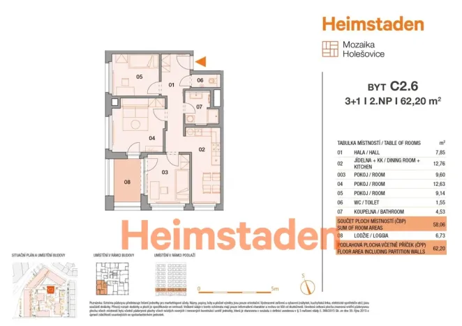 Pronájem bytu 3+1, Praha - Holešovice, U Pergamenky, 61 m2