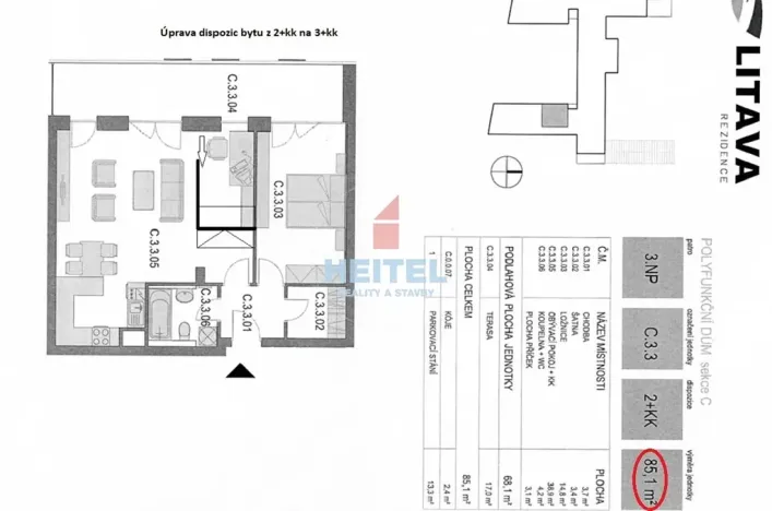 Prodej bytu 2+kk, Slavkov u Brna, Slovanská, 85 m2