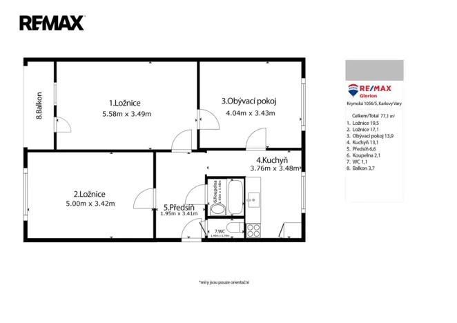 Prodej bytu 3+1, Hroznětín, Sídliště, 73 m2