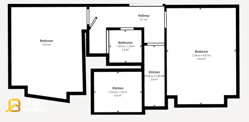 Pronájem bytu 2+1, Otrokovice, Smetanova, 54 m2
