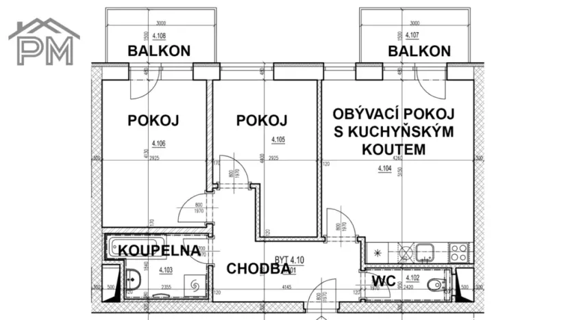 Pronájem bytu 3+kk, Brno - Žebětín, Hlinecká, 62 m2