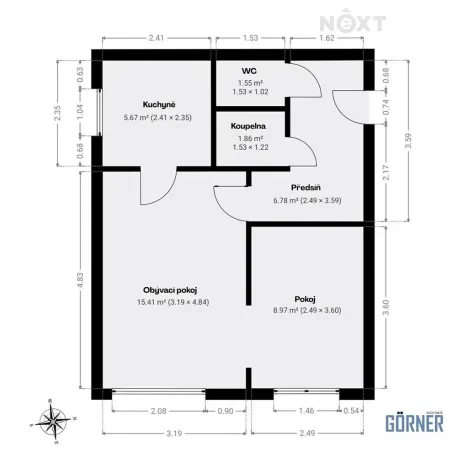 Prodej bytu 2+1, Slaný, Okružní, 40 m2