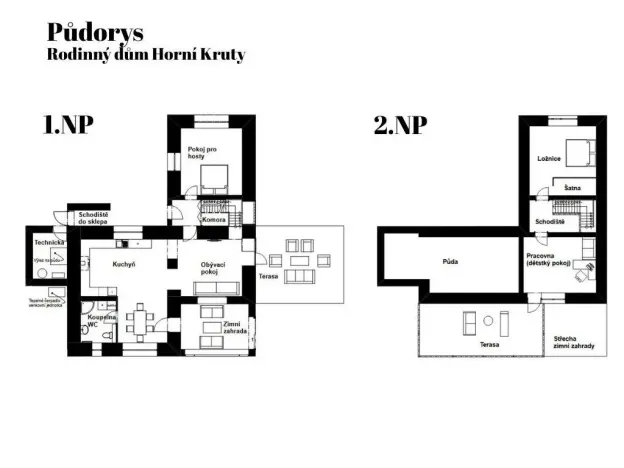 Prodej rodinného domu, Horní Kruty, 162 m2