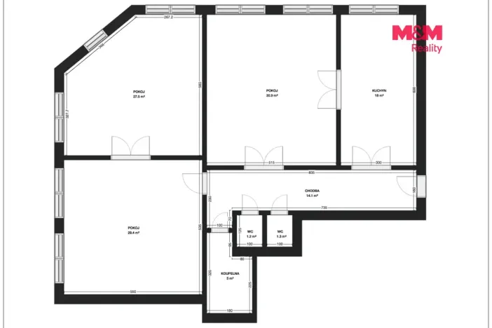 Pronájem bytu 3+1, Poděbrady - Poděbrady III, Komenského, 127 m2