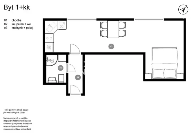 Prodej bytu 1+kk, Praha - Krč, Antala Staška, 35 m2
