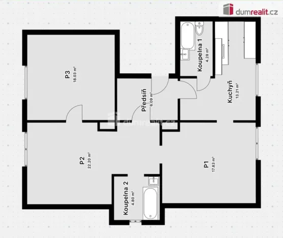 Pronájem bytu 3+1, Dubí, Tovární, 90 m2