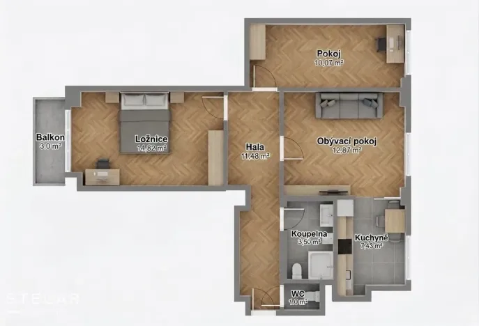 Prodej bytu 3+kk, Kyjov, Sídliště Za Stadionem, 66 m2