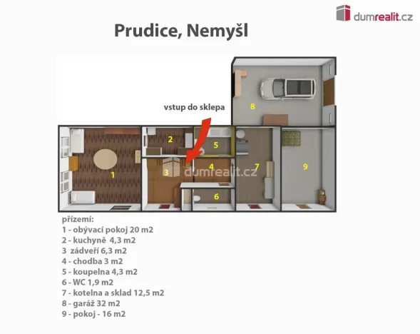 Prodej rodinného domu, Nemyšl - Prudice, 222 m2
