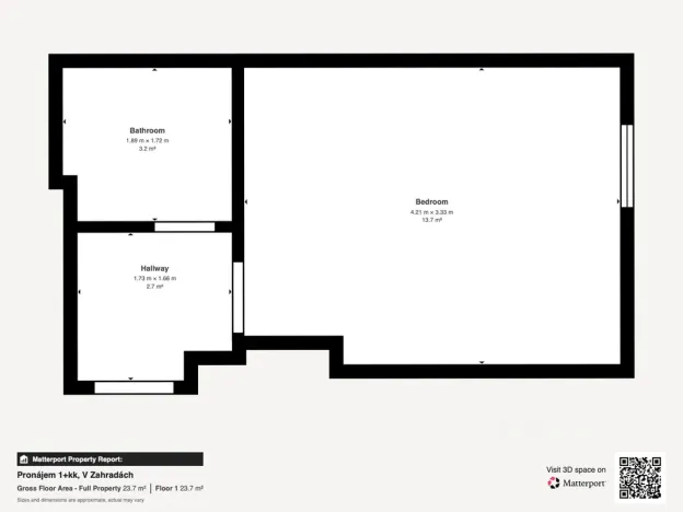 Pronájem bytu 1+kk, Praha - Libeň, V zahradách, 25 m2