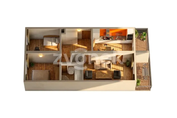Pronájem bytu 3+1, Lukov, U Rybníka, 73 m2