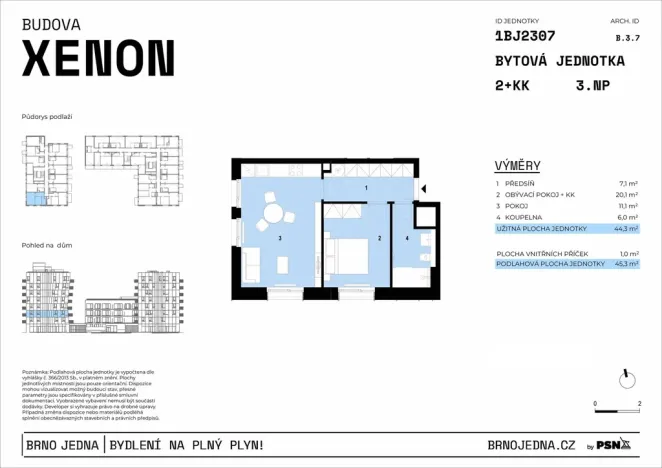 Prodej bytu 2+kk, Brno, Plynárenská, 44 m2
