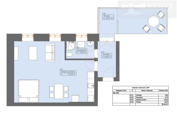 Pronájem bytu 1+kk, České Budějovice - České Budějovice 3, Rudolfovská tř., 42 m2