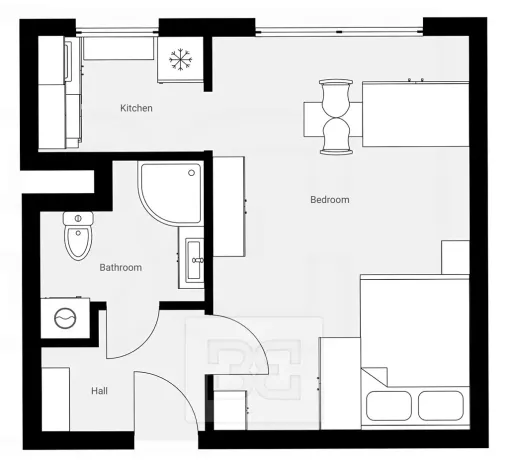 Pronájem bytu 1+kk, Praha - Modřany, Angelovova, 31 m2