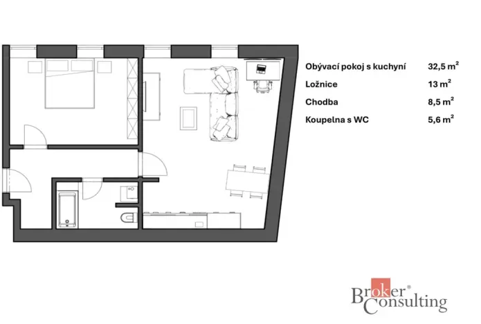 Pronájem bytu 2+kk, Březová nad Svitavou, Moravské náměstí, 59 m2