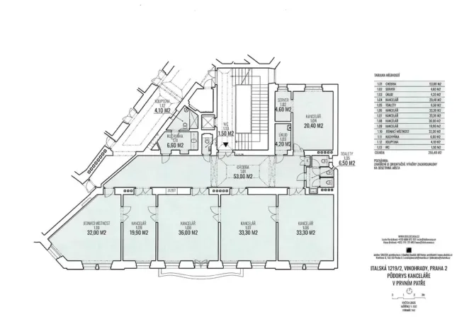 Pronájem kanceláře, Praha - Vinohrady, Italská, 250 m2