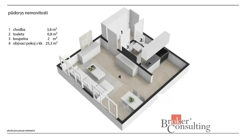 Prodej bytu 1+kk, Praha - Chodov, Augustinova, 33 m2