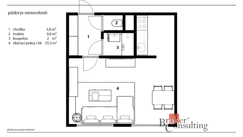Prodej bytu 1+kk, Praha - Chodov, Augustinova, 33 m2