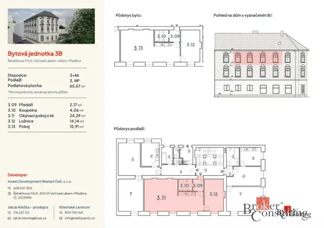Prodej bytu 3+kk, Ústí nad Labem - Předlice, Řeháčkova, 61 m2