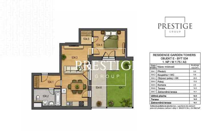 Prodej bytu 2+kk, Praha - Žižkov, Olšanská, 52 m2