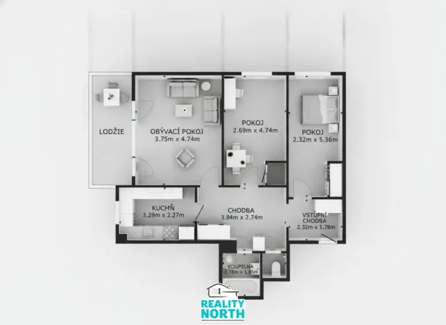Prodej bytu 3+1, Ústí nad Labem, Obvodová, 71 m2