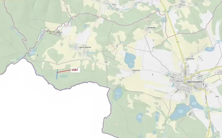 Dražba lesa, Nová Bystřice, 11125 m2