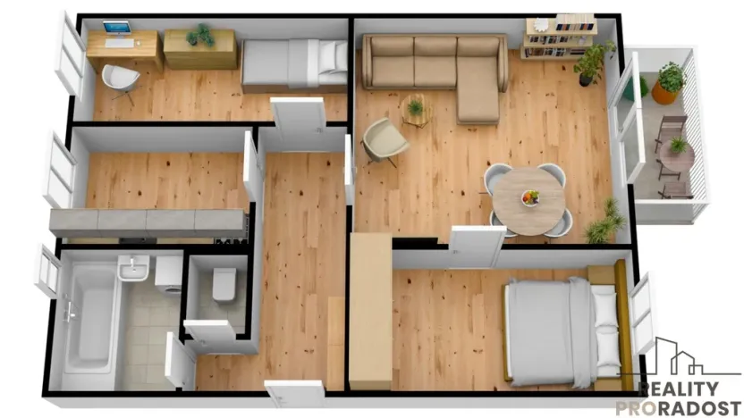 Pronájem bytu 3+1, Ostrava, Mitušova, 60 m2