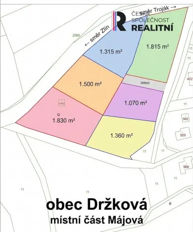 Prodej pozemku pro bydlení, Držková, 1830 m2