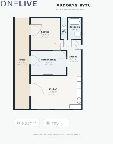 Pronájem bytu 3+kk, Plzeň, K Zelené louce, 74 m2