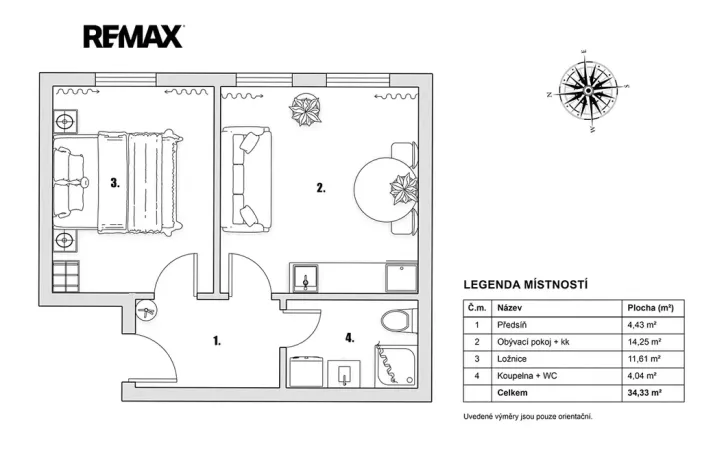 Pronájem bytu 2+kk, Praha - Nové Město, Legerova, 34 m2