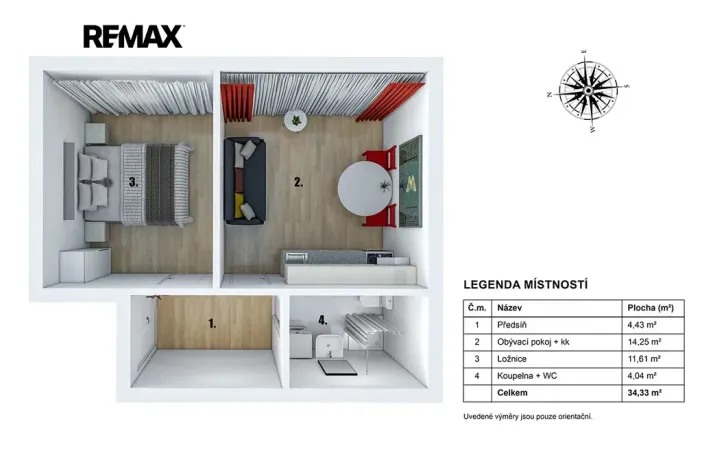 Pronájem bytu 2+kk, Praha - Nové Město, Legerova, 34 m2