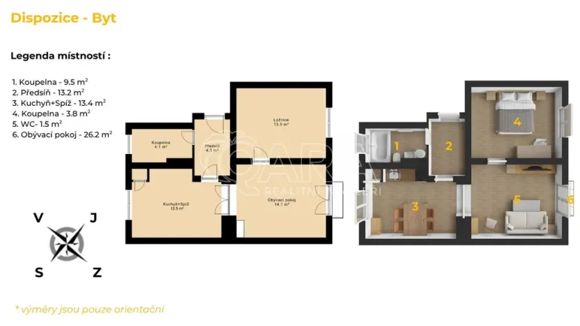 Pronájem bytu 2+1, Beroun - Beroun-Město, Sokolovská, 55 m2