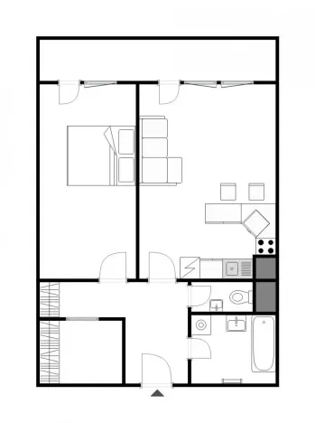 Pronájem bytu 2+kk, Praha - Motol, Jeřabinová, 65 m2
