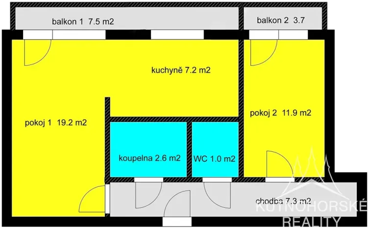 Prodej bytu 2+kk, Kutná Hora, Masarykova, 49 m2