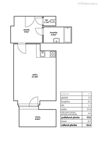 Pronájem bytu 1+kk, Praha - Vršovice, 28. pluku, 37 m2