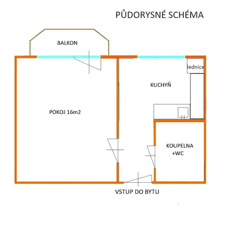 Pronájem bytu 1+1, Brno, Schwaigrova, 35 m2
