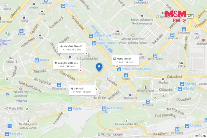Pronájem bytu 3+kk, Praha - Prosek, Litoměřická, 54 m2