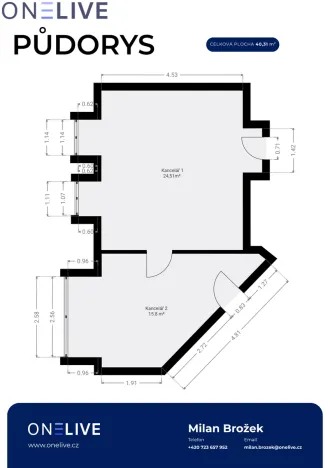 Pronájem kanceláře, Plzeň, Skrétova, 40 m2