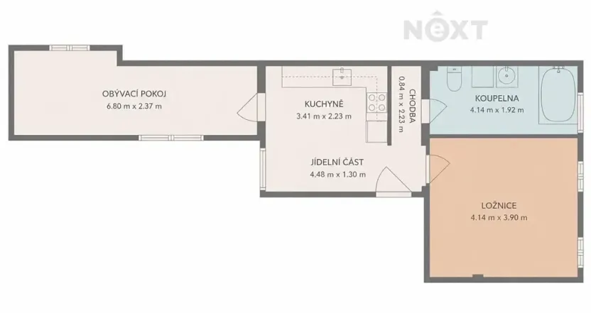 Pronájem bytu 2+1, Brno, Dělnická, 55 m2