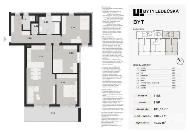 Prodej bytu 4+kk, Havlíčkův Brod, 101 m2
