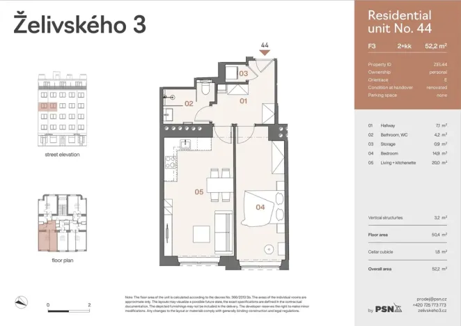 Prodej bytu 2+kk, Praha, Jana Želivského, 47 m2