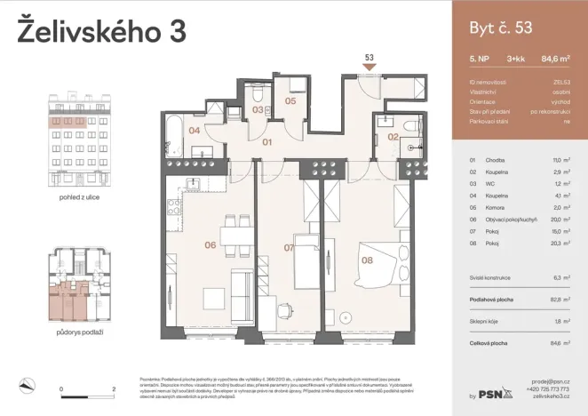 Prodej bytu 3+kk, Praha, Jana Želivského, 77 m2