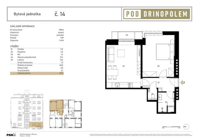 Prodej bytu 2+kk, Praha, Pod Drinopolem, 46 m2