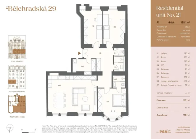 Prodej bytu 4+kk, Praha, Bělehradská, 125 m2