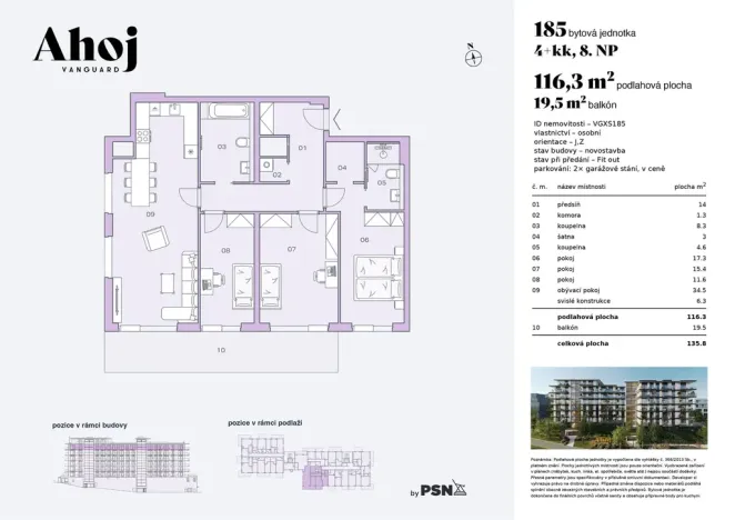 Prodej bytu 4+kk, Praha, Československého exilu, 110 m2