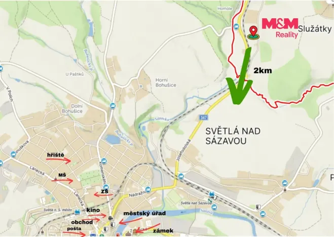 Prodej pozemku pro bydlení, Služátky, 1077 m2